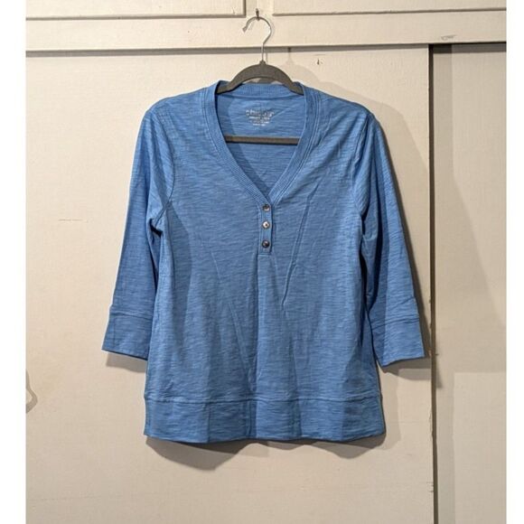 Chico's Tops - Chico's Sail Away V-Neck Henly Top blue size S